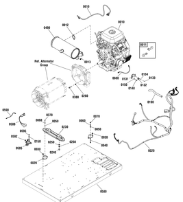 Power Group Diagram and Parts List for 040585-00  Briggs and Stratton Generator